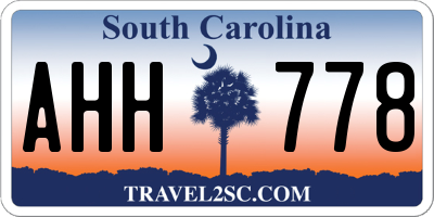 SC license plate AHH778