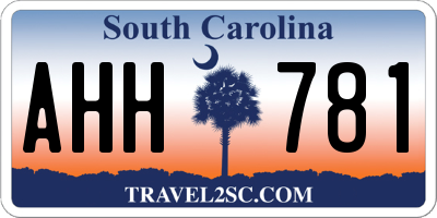 SC license plate AHH781