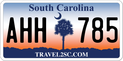 SC license plate AHH785
