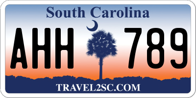 SC license plate AHH789