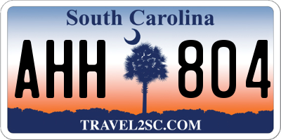 SC license plate AHH804