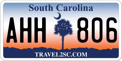 SC license plate AHH806