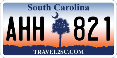 SC license plate AHH821