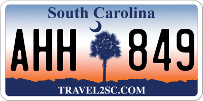 SC license plate AHH849