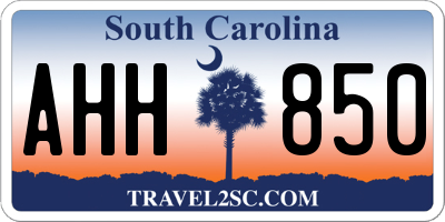 SC license plate AHH850