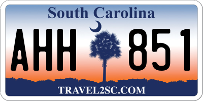 SC license plate AHH851