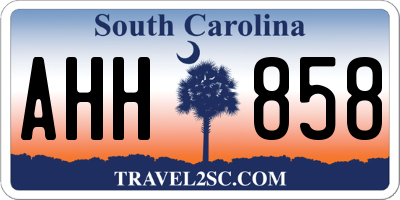SC license plate AHH858