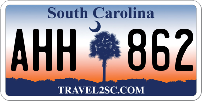 SC license plate AHH862