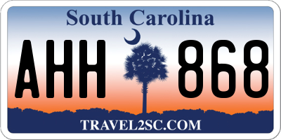 SC license plate AHH868