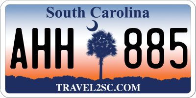SC license plate AHH885
