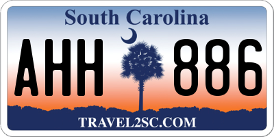 SC license plate AHH886