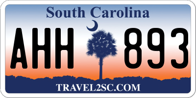 SC license plate AHH893