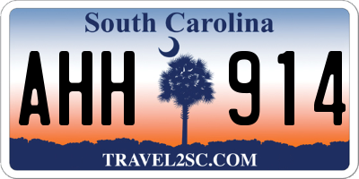 SC license plate AHH914