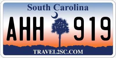 SC license plate AHH919