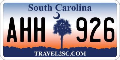 SC license plate AHH926