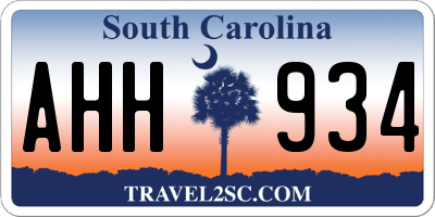 SC license plate AHH934