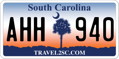 SC license plate AHH940