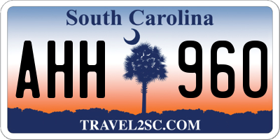 SC license plate AHH960