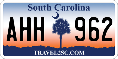SC license plate AHH962