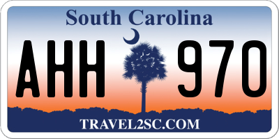 SC license plate AHH970