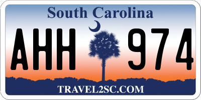 SC license plate AHH974