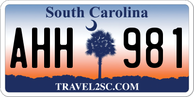 SC license plate AHH981