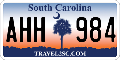 SC license plate AHH984