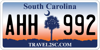 SC license plate AHH992