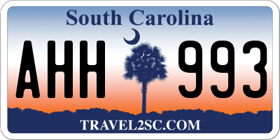 SC license plate AHH993