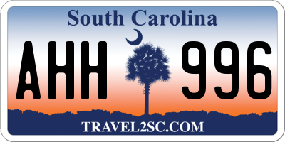 SC license plate AHH996