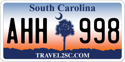 SC license plate AHH998