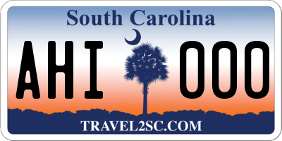 SC license plate AHI000
