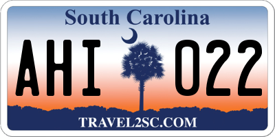 SC license plate AHI022