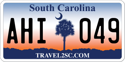 SC license plate AHI049