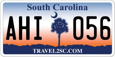 SC license plate AHI056