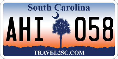 SC license plate AHI058