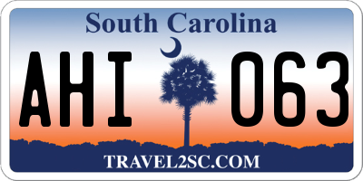 SC license plate AHI063