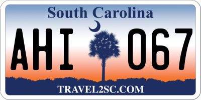 SC license plate AHI067