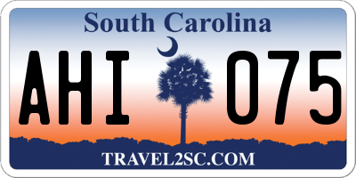 SC license plate AHI075