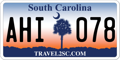 SC license plate AHI078