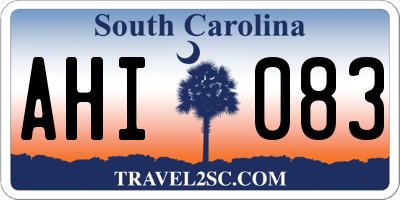 SC license plate AHI083