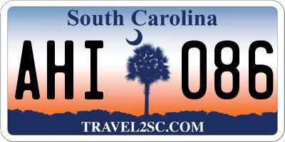 SC license plate AHI086
