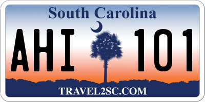 SC license plate AHI101