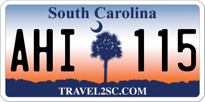 SC license plate AHI115