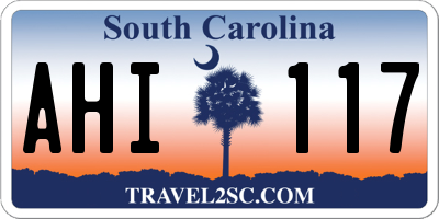 SC license plate AHI117