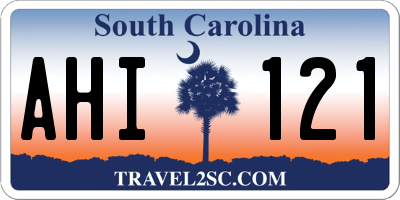 SC license plate AHI121