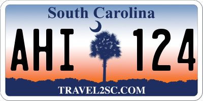 SC license plate AHI124