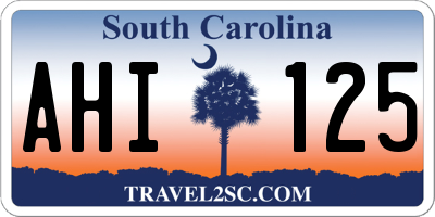 SC license plate AHI125