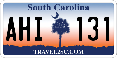 SC license plate AHI131