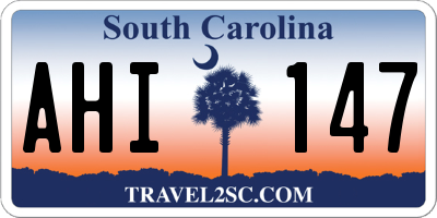 SC license plate AHI147